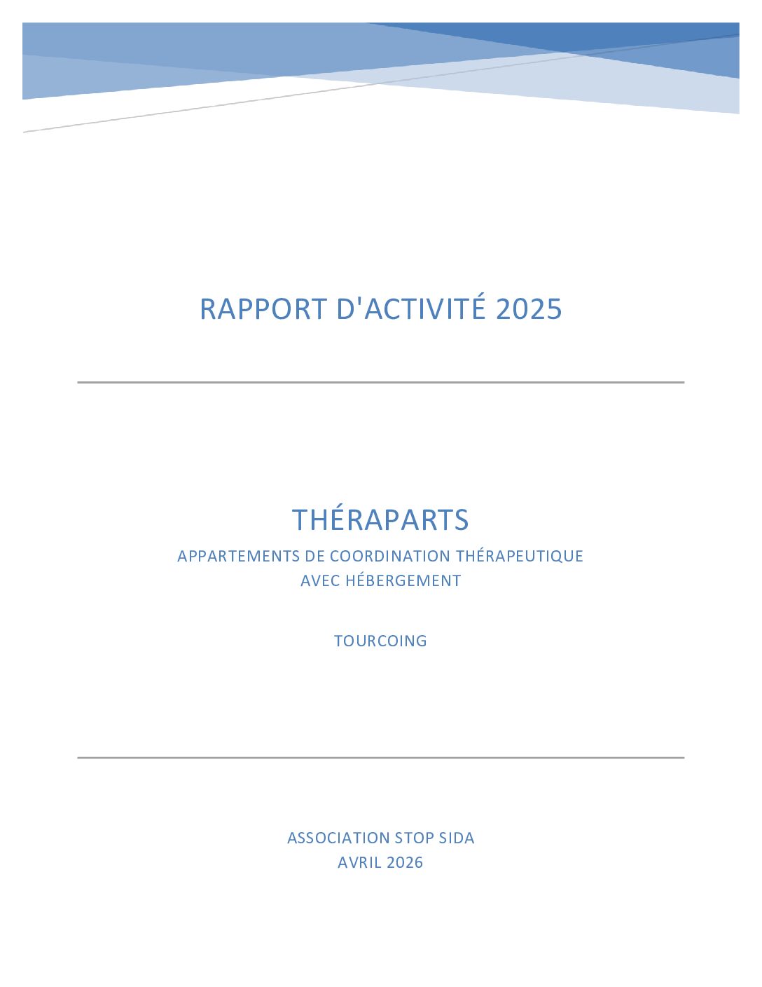 Rapport d’activité 2025 – ACT Hébergement